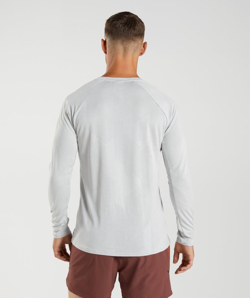 Men's Gymshark Apex Long Sleeve T-Shirts Light Grey | CA 5136N0